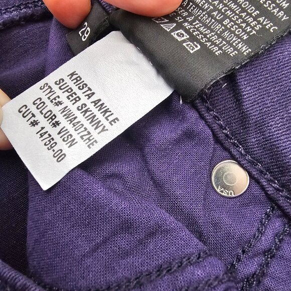 Hudson Size 29 Purple Krista Ankle Super Skinny Jeans Mid Rise Stretch - Picture 9 of 9